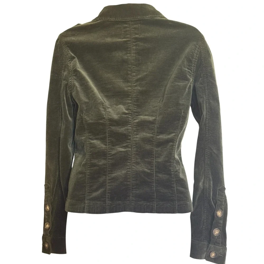 🆕 KUT FROM THE KLOTH Kyra Deep Olive Green Corduroy Utility Jacket NWOT Small - Picture 5 of 8